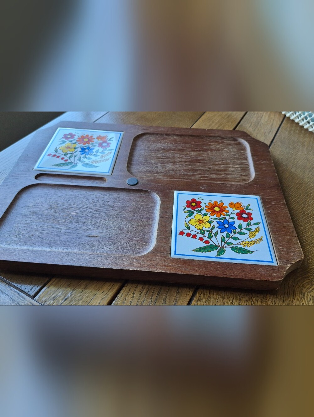 Vintage serving charcuterie wooden platter